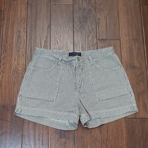 Riveted by Lee Olive Green & Tan Striped Jean Shorts size 14